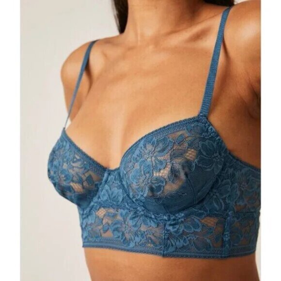 Free People Sorento Demi Longline In Night Swim Women's Size 32B - Picture 1 of 8